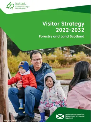 Cover image for a document, showing a family walking outside with overlaid graphics