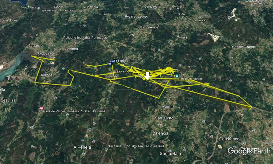 Flight path on map