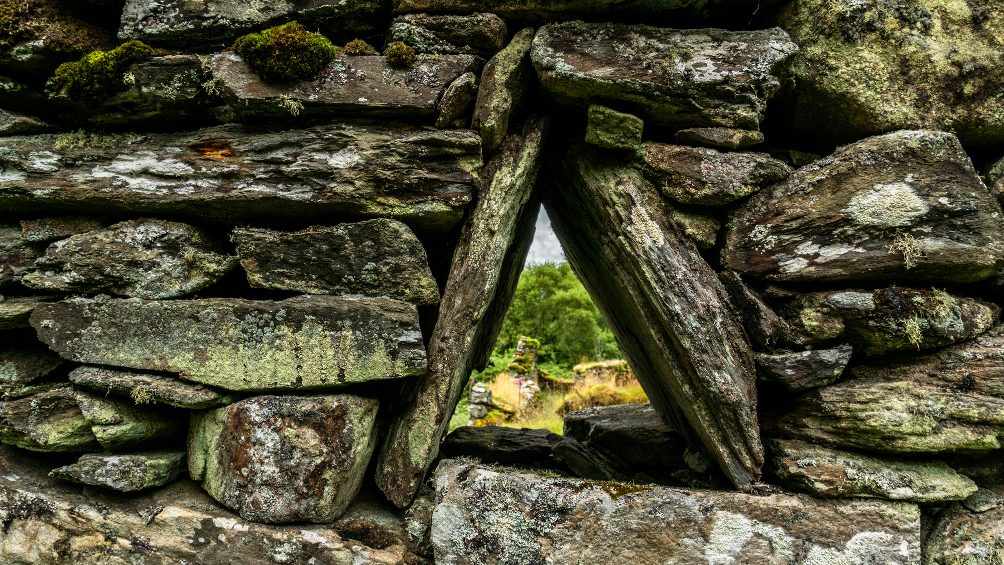 A triangle stone window